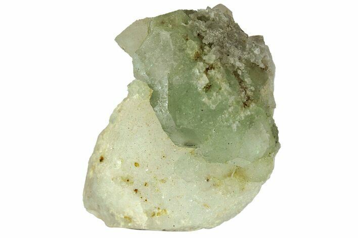 Green Fluorite with Manganese Inclusions on Quartz - Arizona #220892